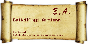Balkányi Adrienn névjegykártya
